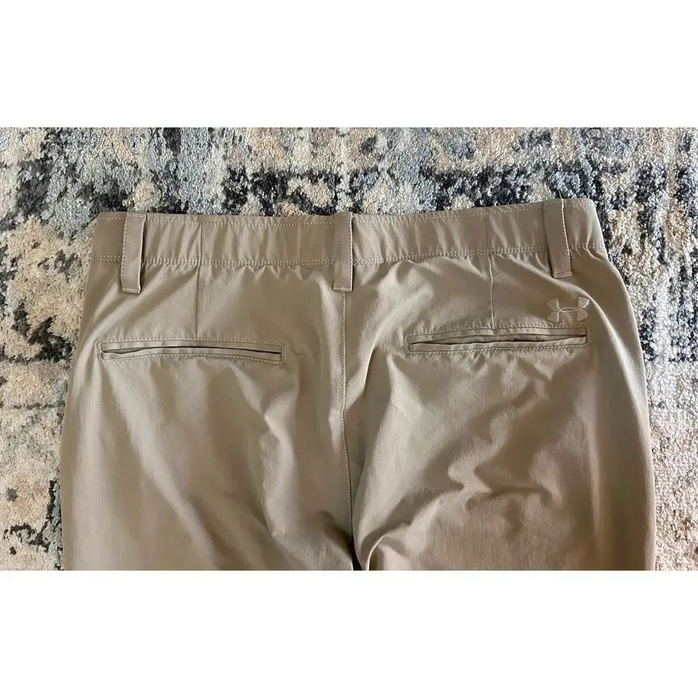 Under Armour Tan Athletic Performance Chino Pants Men’s 34x30 Golf Straight Leg